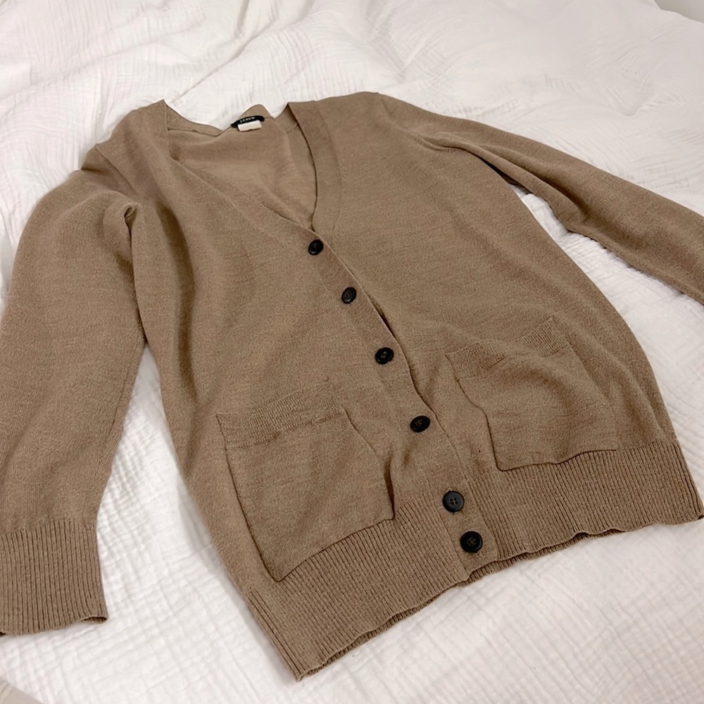 J. Crew 100% Merino Wool Button Down Sweater